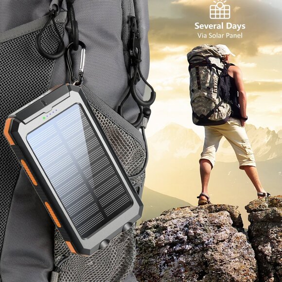 Solar Power Bank 20100mAh, 20W PD Fast Charging Portable Charger - Picture 4 of 15